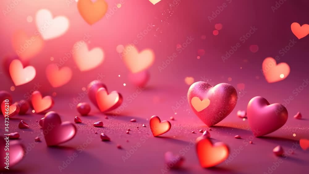Romantic Hearts Background for Valentine's Day and Love Related Projects Romantic Hearts Background for Valentine's Day and Love Related Projects
