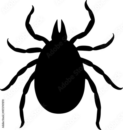tick silhouette isolated on white background, inscect, vector