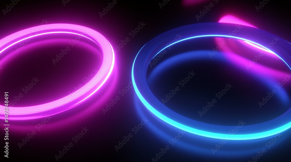 Obraz premium The photo features a striking neon light effect. It creates a vibrant and illuminated image.