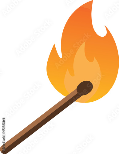 burning match vector icon