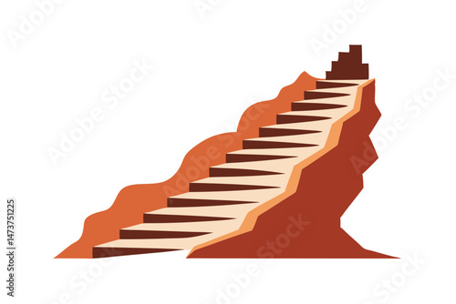 Stairs Rise to a Narrow Trail