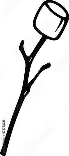 marshmallow on a stick With illustration