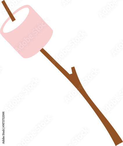 marshmallow on a stick With illustration