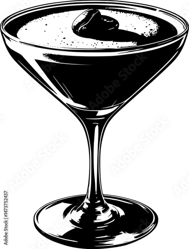 Cocktail Silhouette Illustration Espresso Martini