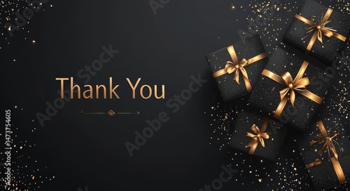 Wallpaper Mural The 'Thank You Card, Elegant Gift, Appreciation Design, Gratitude Message, Black Gold' is a unique combination of words Torontodigital.ca