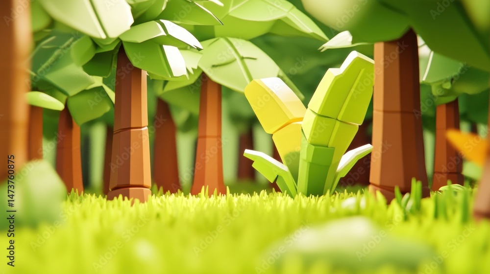 Obraz premium Lush tropical forest scene