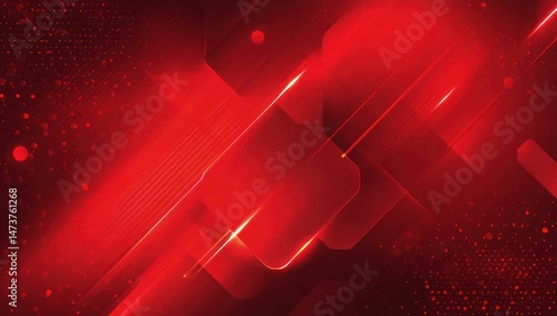 Vibrant abstract red background featuring futuristic elements and modern technology concepts.