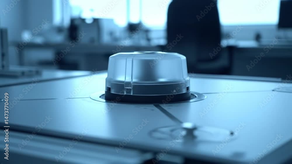 Rotating Laboratory Instrument on Test Platform Close Up Rotating Laboratory Instrument on Test Platform Close Up