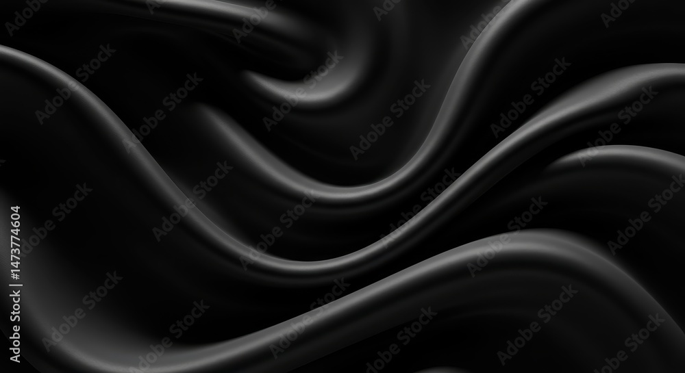 Abstract Black Silk Drape, Luxury Black Fabric Texture: Elegant Dark Waves Background Abstract Black Silk Drape, Luxury Black Fabric Texture: Elegant Dark Waves Background