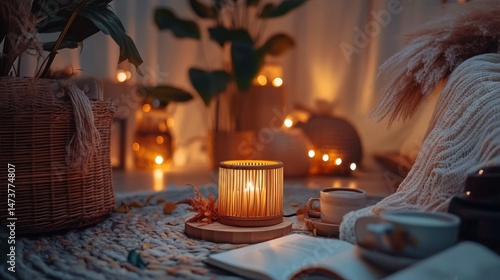 Cozy autumn evening ambiance