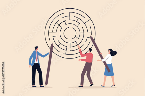 Business brainstorm to get solution or decision making to solve problem and achieve goal concept, businessman and woman colleagues or coworkers brainstorming thinking of business strategy.