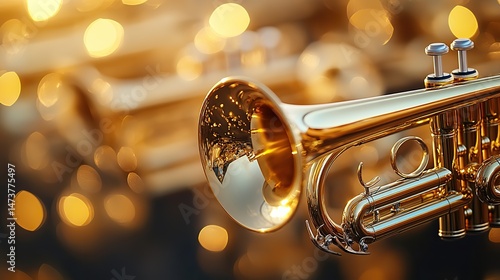Golden trumpets are played in orchestras and bands, producing a bright and powerful sound, a feeling of musical expression and performance