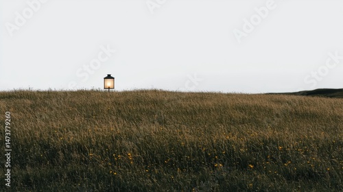 Wallpaper Mural A lone lantern in a field of tall grass and wildflowers. Torontodigital.ca