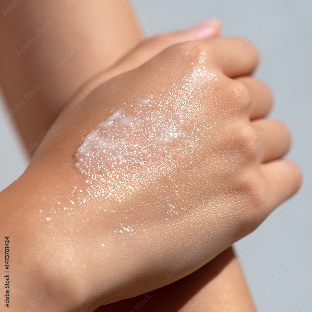 Fototapeta premium Applying Hydrating Gel on Hand for Smooth Skin