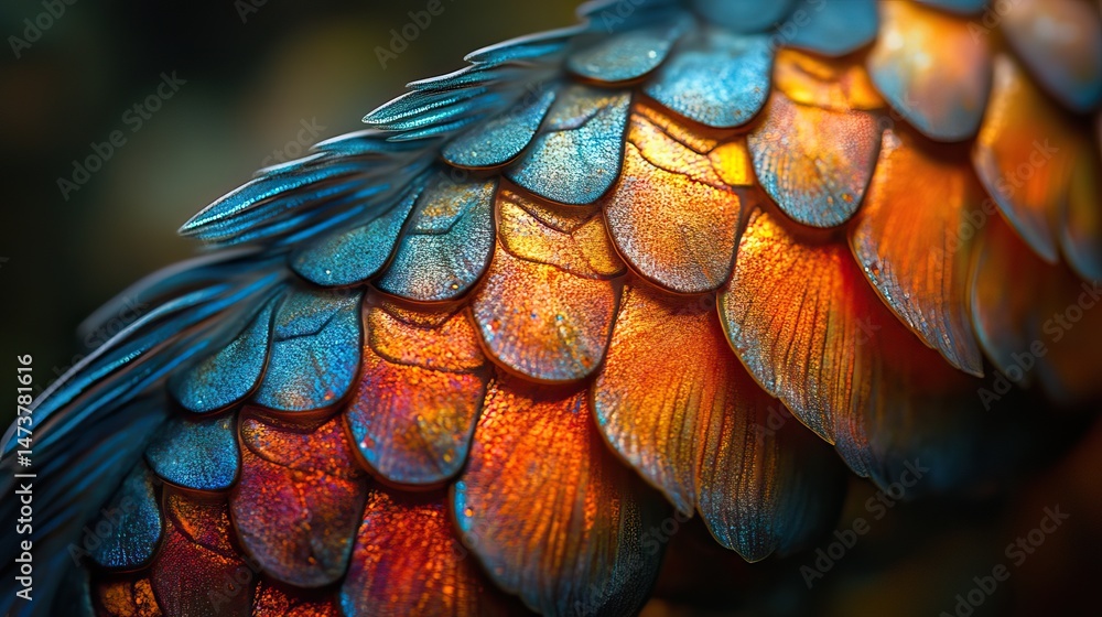 Obraz premium Intricate patterns of fish scales, showcasing a variety of colors and textures, providing protection and aiding in movement through water
