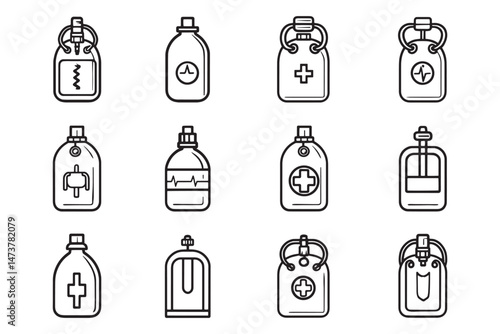 Resuscitation bag medical icon drawing