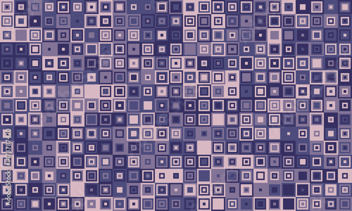 Abstract geometric background featuring a seamless pattern of varying sized squares in muted purple hues.  Ideal for website banners, presentations, or textile design.