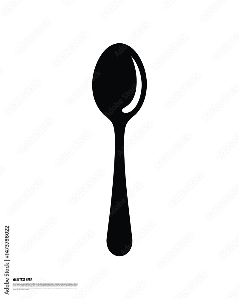 Spoon Silhouette Isolated on Transparent Backdrop for Culinary Design Needs Spoon Silhouette Isolated on Transparent Backdrop for Culinary Design Needs