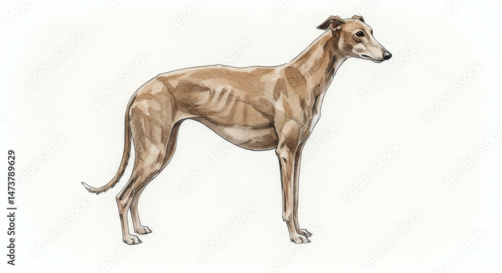 Obraz premium Elegant Greyhounds Still Pose Illustration