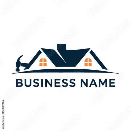 Real Estate Repair Logo Design, Construction Repair Logo Design Vector