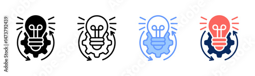 Process Improvement icon sheet multiple style collection