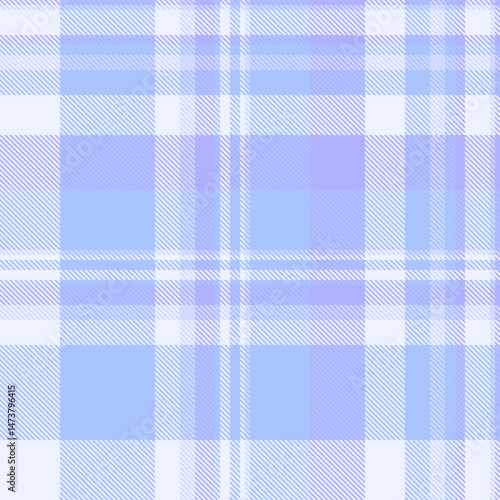 Age plaid background tartan, sparse texture textile check. Modern fabric seamless vector pattern in blue and white colors.