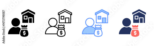 Investor icon sheet multiple style collection