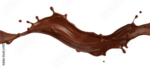chocolate splash isolated on transparent background