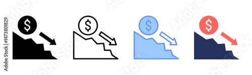 Fiscal icon sheet multiple style collection