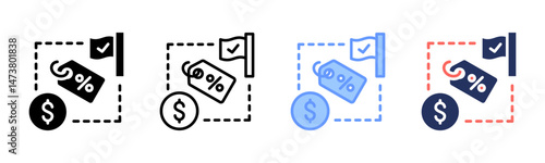 Taxation icon sheet multiple style collection