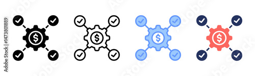 Diversification icon sheet multiple style collection