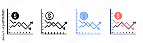 Stock Market icon sheet multiple style collection