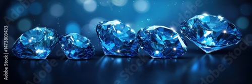 Radiant blue diamonds on a dark background