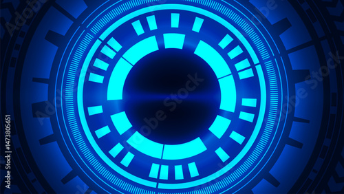 Futuristic hexagon pattern with glowing blue light technology background