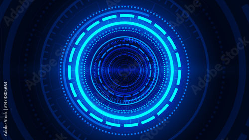 Futuristic hexagon pattern with glowing blue light technology background