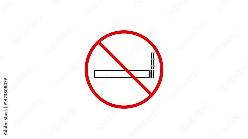 No smoking sign. Motion graphic design. 4k. No smoking sign. Motion graphic design. 4k.