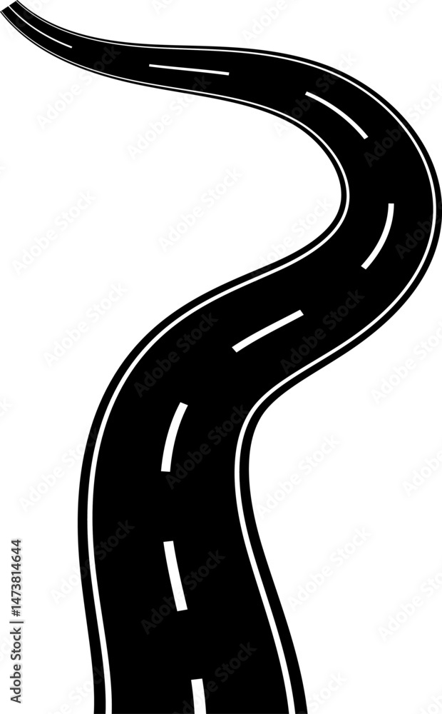 Road clipart. Winding Highway Journey with Horizon Perspective Road clipart. Winding Highway Journey with Horizon Perspective