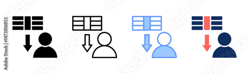 Overhead icon sheet multiple style collection