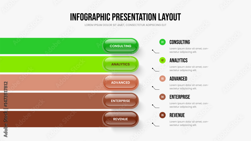 Creative Development Five Step Infographic Frame Layout. Enterprise Analysis Slide Template Vector Illustration. Market Review 5 Option Diagram Presentation Design. Creative Development Five Step Infographic Frame Layout. Enterprise Analysis Slide Template Vector Illustration. Market Review 5 Option Diagram Presentation Design.