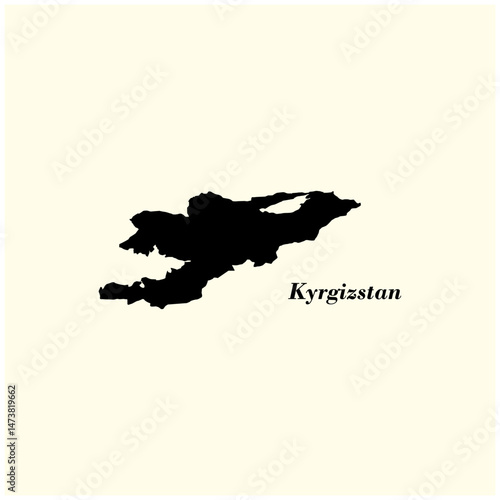 Kyrgyzstan country map simple design