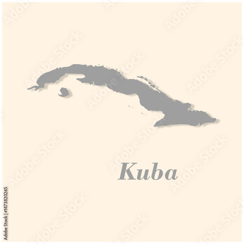 Kuba country map simple design