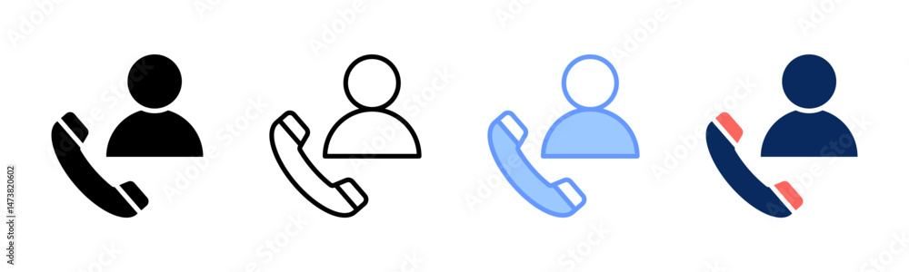 Obraz premium Contacts icon sheet multiple style collection