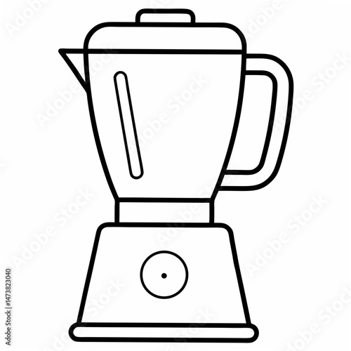 Blender Outline for Kitchen Appliance Coloring Book Page Featuring Mixing and Food Preparation Elements