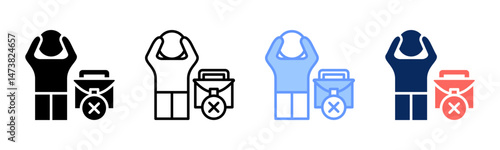 Unemployment icon sheet multiple style collection