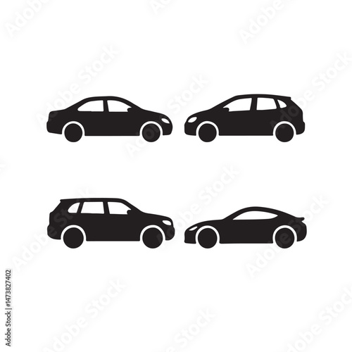 Silhouette Vector of Car Icon Series