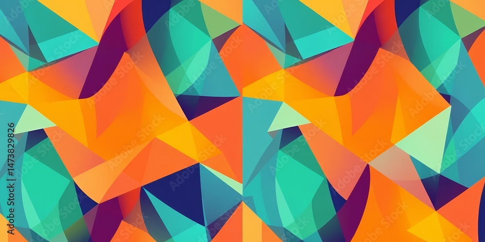 Obraz premium Abstract geometric shapes, dynamic seamless texture, modern background, light, composition