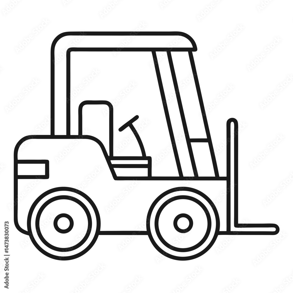 Forklift Machine Outline Illustration for Warehouse and Industrial Equipment Coloring Book Pages Forklift Machine Outline Illustration for Warehouse and Industrial Equipment Coloring Book Pages