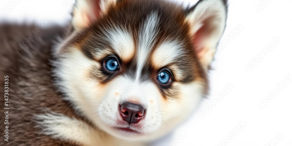 Adorable fluffy husky puppy, blue eyes, white background , adorable, dog Adorable fluffy husky puppy, blue eyes, white background , adorable, dog