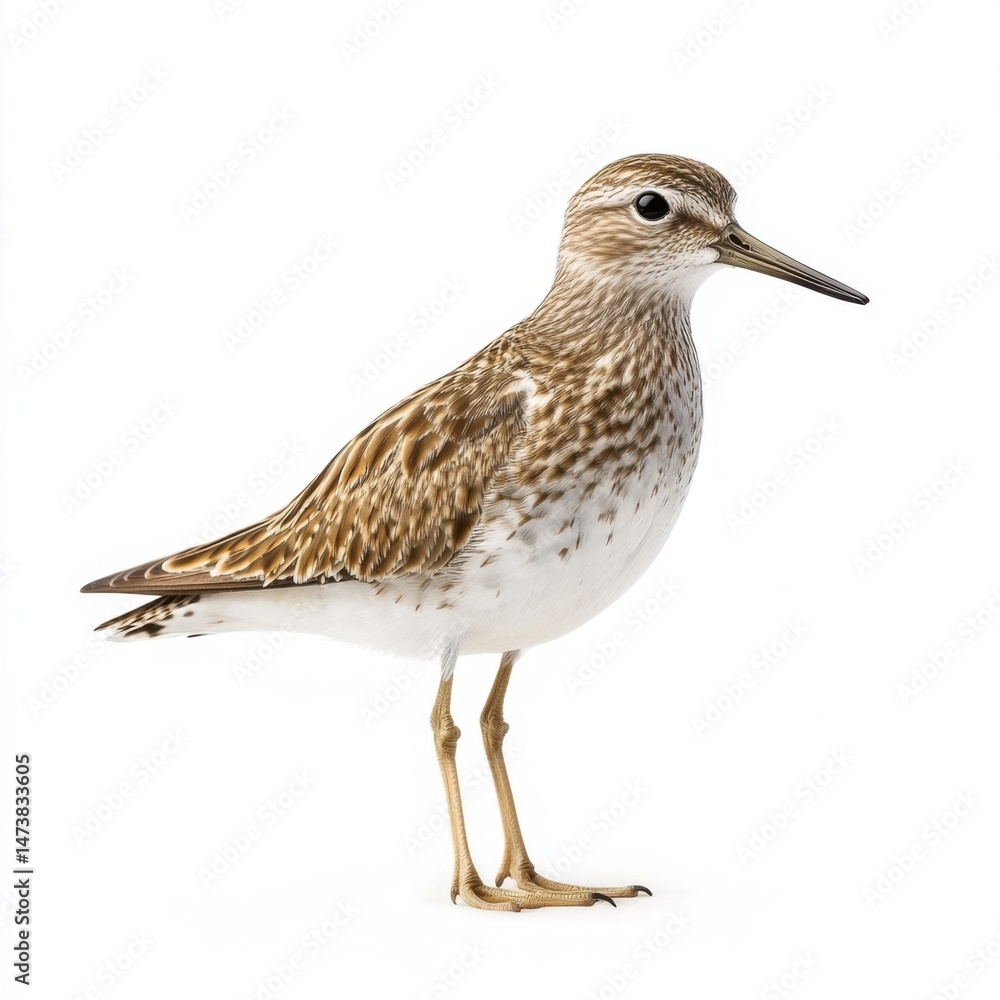 Obraz premium Shoreline Sandpiper Bird Profile Detailed Wildlife Image