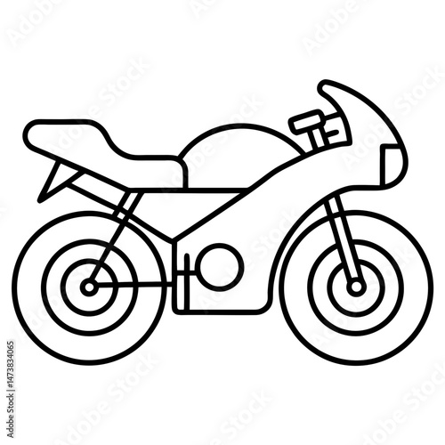 Motorcycle Outline Illustration for Transportation and Vehicle-Themed Coloring Book Pages